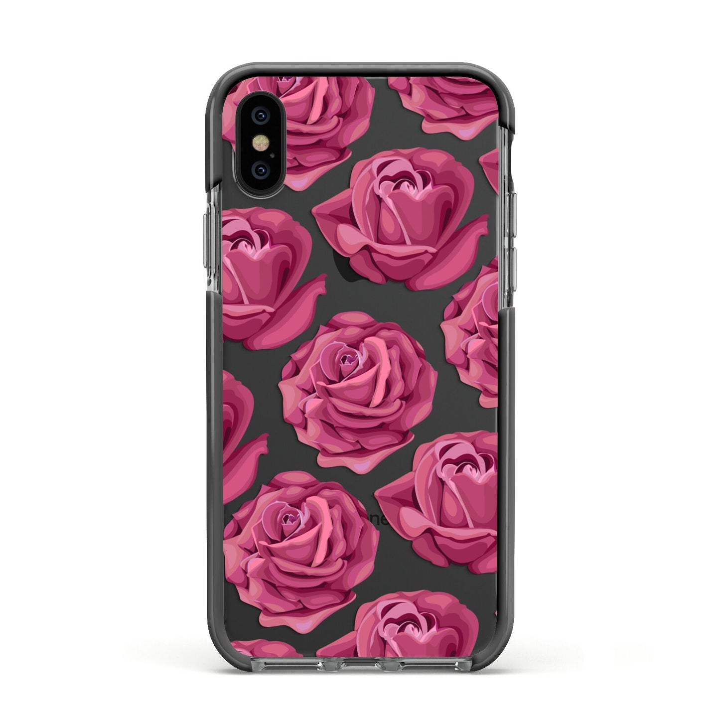 Valentines Roses Apple iPhone Xs Impact Case Black Edge on Black Phone