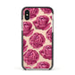 Valentines Roses Apple iPhone Xs Impact Case Black Edge on Gold Phone
