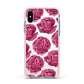 Valentines Roses Apple iPhone Xs Impact Case Pink Edge on Silver Phone