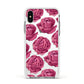 Valentines Roses Apple iPhone Xs Impact Case White Edge on Silver Phone