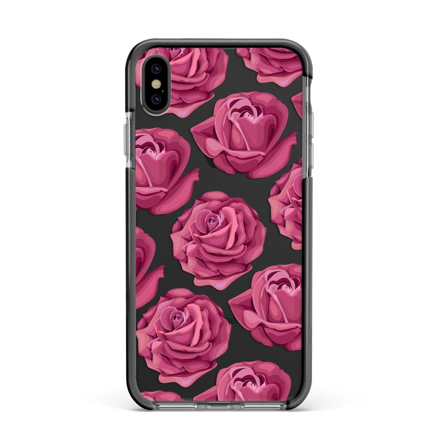 Valentines Roses Apple iPhone Xs Max Impact Case Black Edge on Black Phone