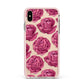 Valentines Roses Apple iPhone Xs Max Impact Case Pink Edge on Gold Phone