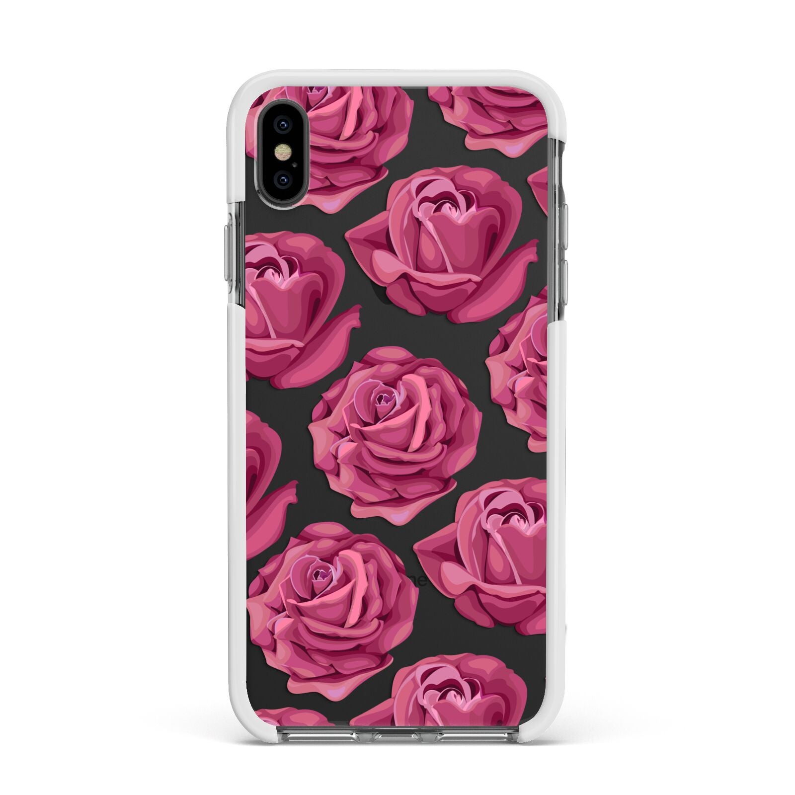 Valentines Roses Apple iPhone Xs Max Impact Case White Edge on Black Phone