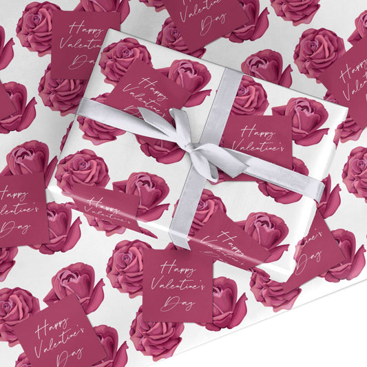 Valentines Roses Custom Wrapping Paper