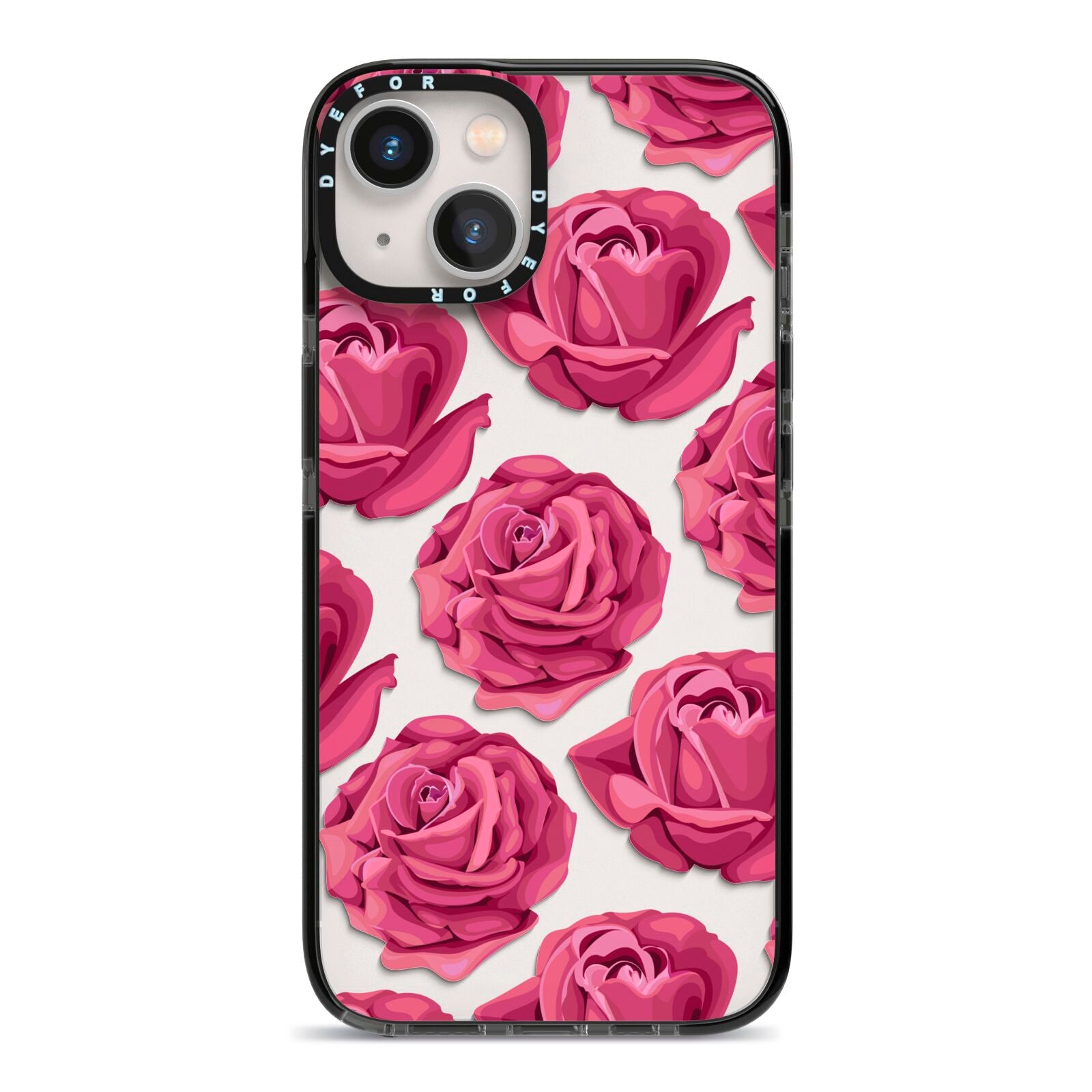 Valentines Roses iPhone 13 Black Impact Case on Silver phone