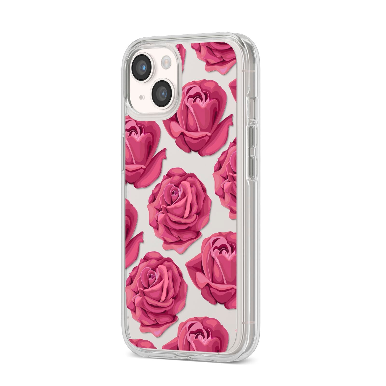 Valentines Roses iPhone 14 Clear Tough Case Starlight Angled Image