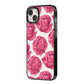 Valentines Roses iPhone 14 Plus Black Impact Case Side Angle on Silver phone