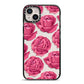Valentines Roses iPhone 14 Plus Black Impact Case on Silver phone
