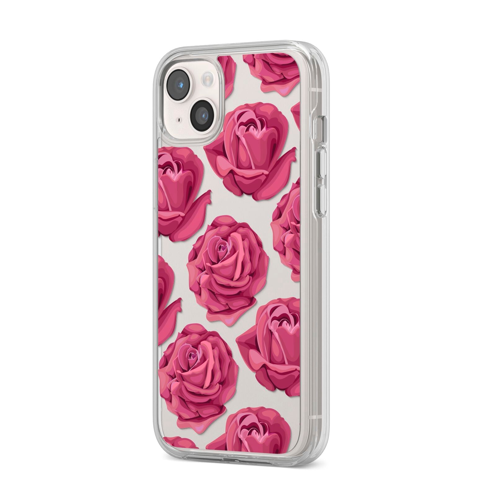 Valentines Roses iPhone 14 Plus Clear Tough Case Starlight Angled Image