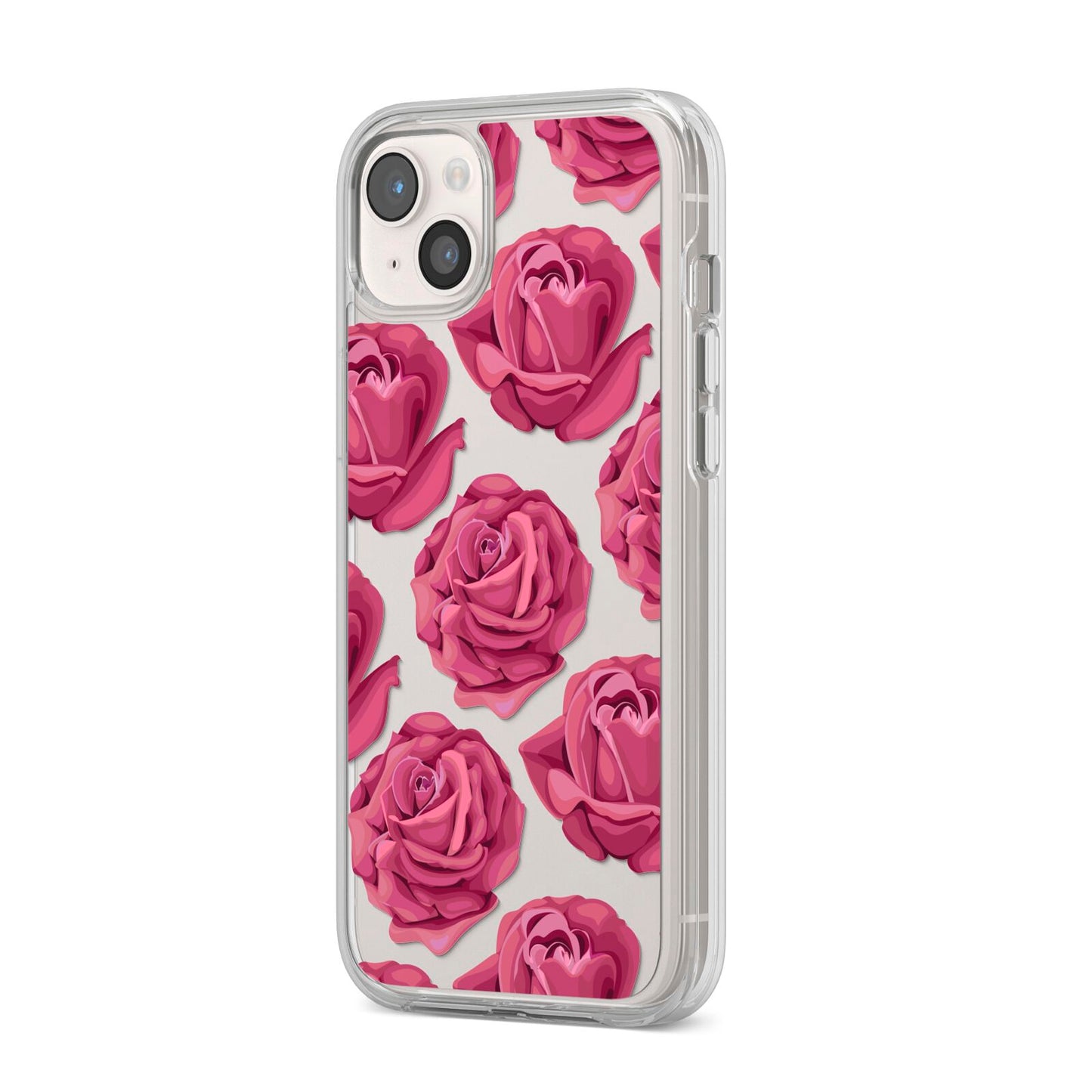 Valentines Roses iPhone 14 Plus Clear Tough Case Starlight Angled Image