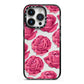 Valentines Roses iPhone 14 Pro Black Impact Case on Silver phone