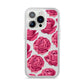 Valentines Roses iPhone 14 Pro Clear Tough Case Silver