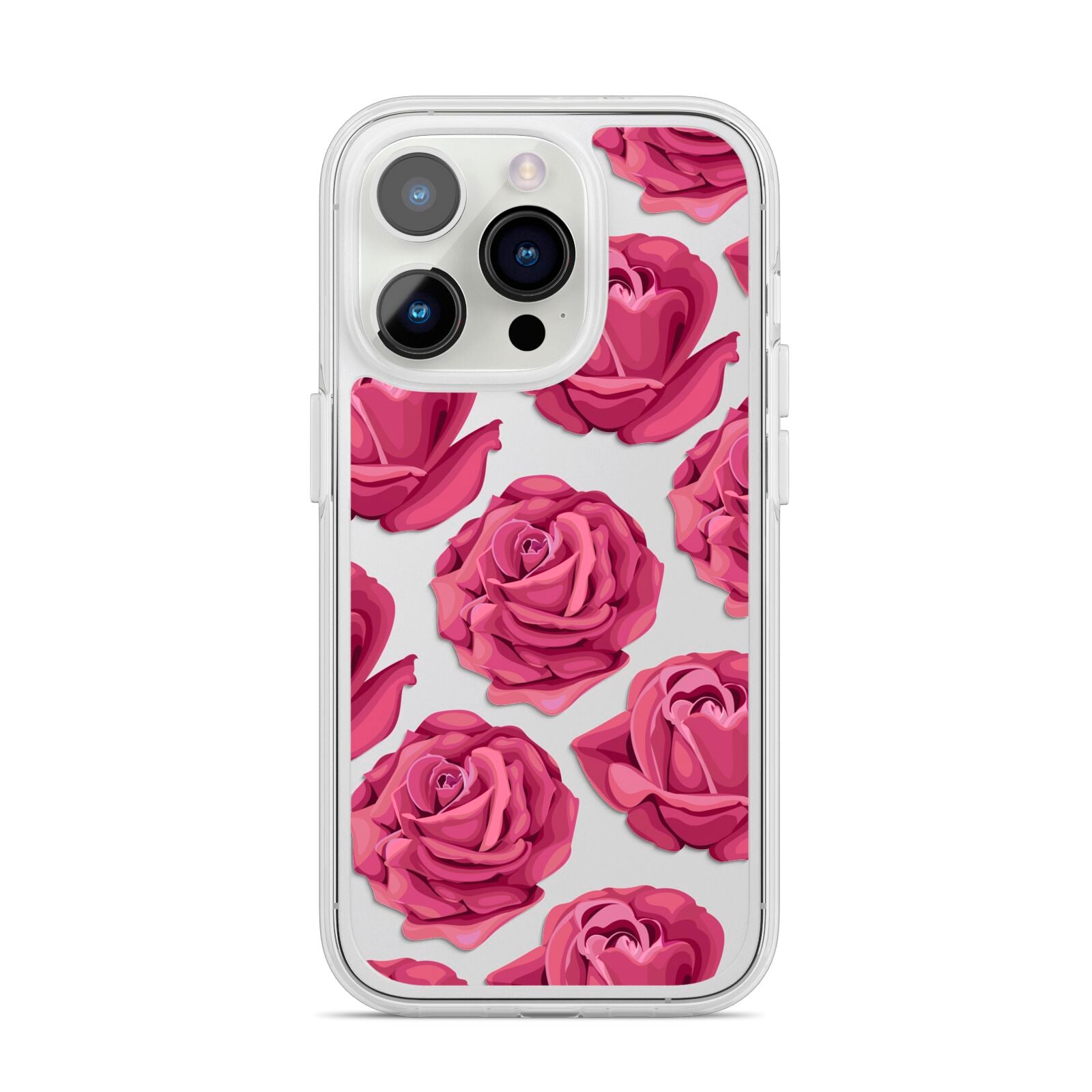 Valentines Roses iPhone 14 Pro Clear Tough Case Silver