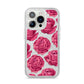 Valentines Roses iPhone 14 Pro Glitter Tough Case Silver