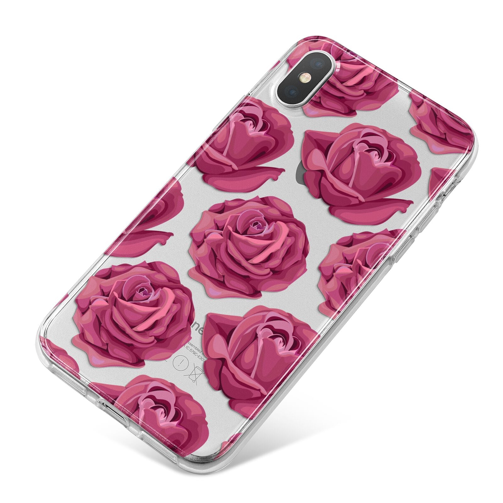 Valentines Roses iPhone X Bumper Case on Silver iPhone