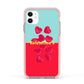 Valentines Sweets Apple iPhone 11 in White with Pink Impact Case