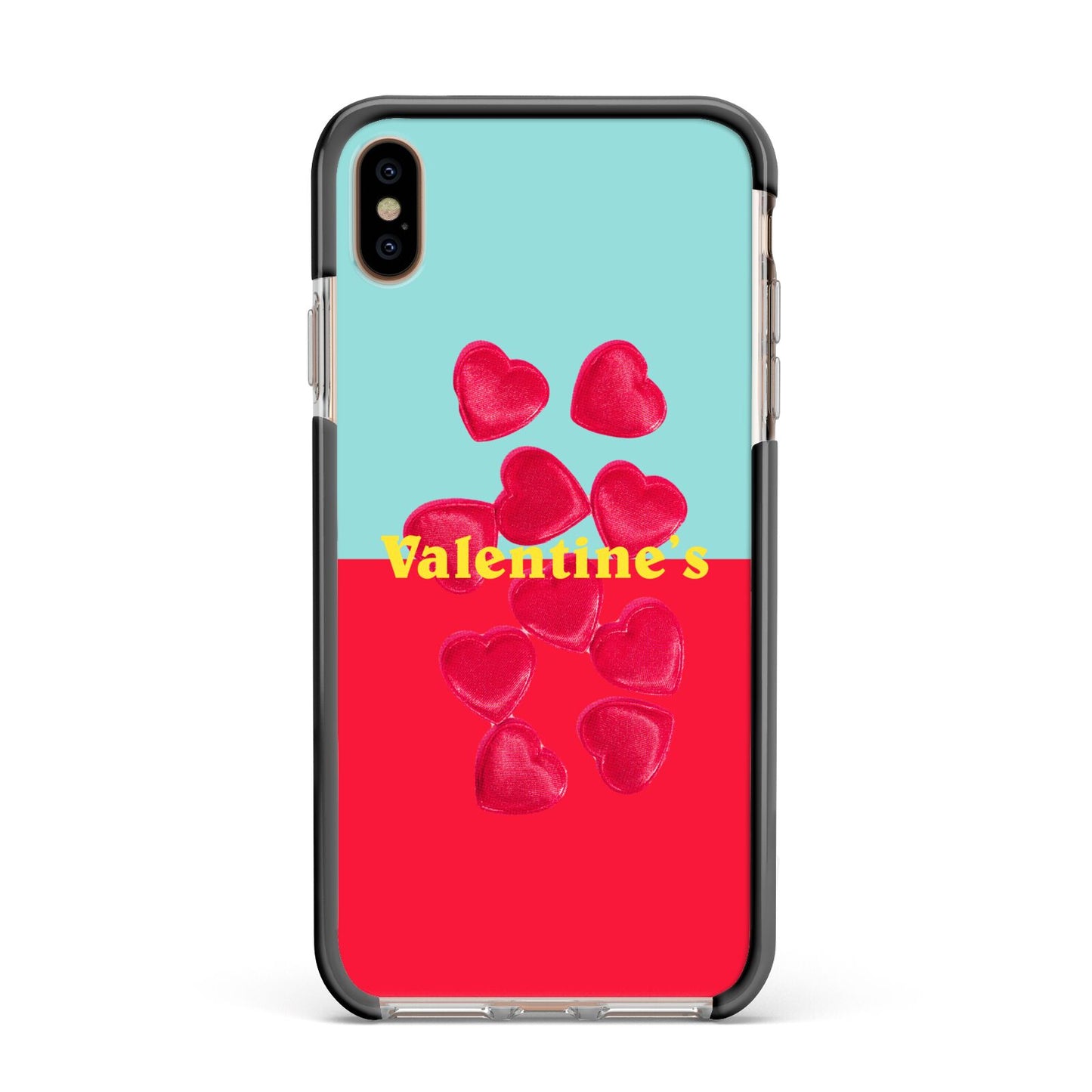 Valentines Sweets Apple iPhone Xs Max Impact Case Black Edge on Gold Phone