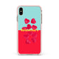 Valentines Sweets Apple iPhone Xs Max Impact Case Pink Edge on Gold Phone
