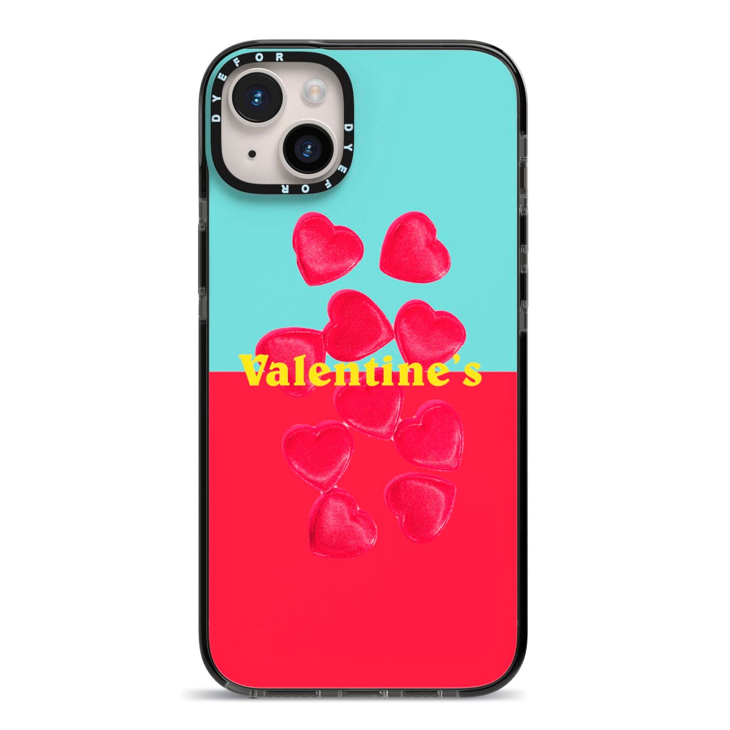 Valentines Sweets iPhone 14 Plus Black Impact Case on Silver phone