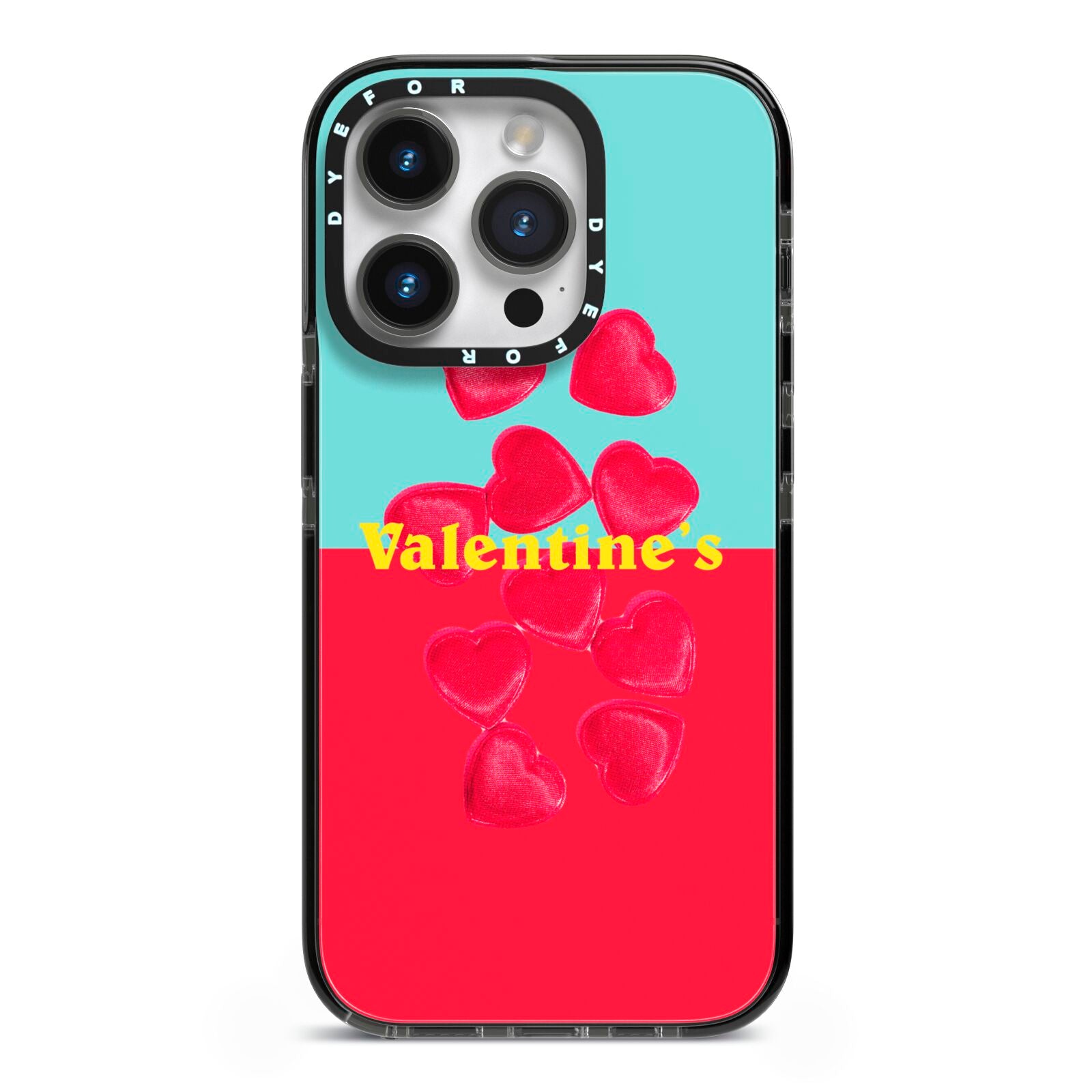Valentines Sweets iPhone 14 Pro Black Impact Case on Silver phone
