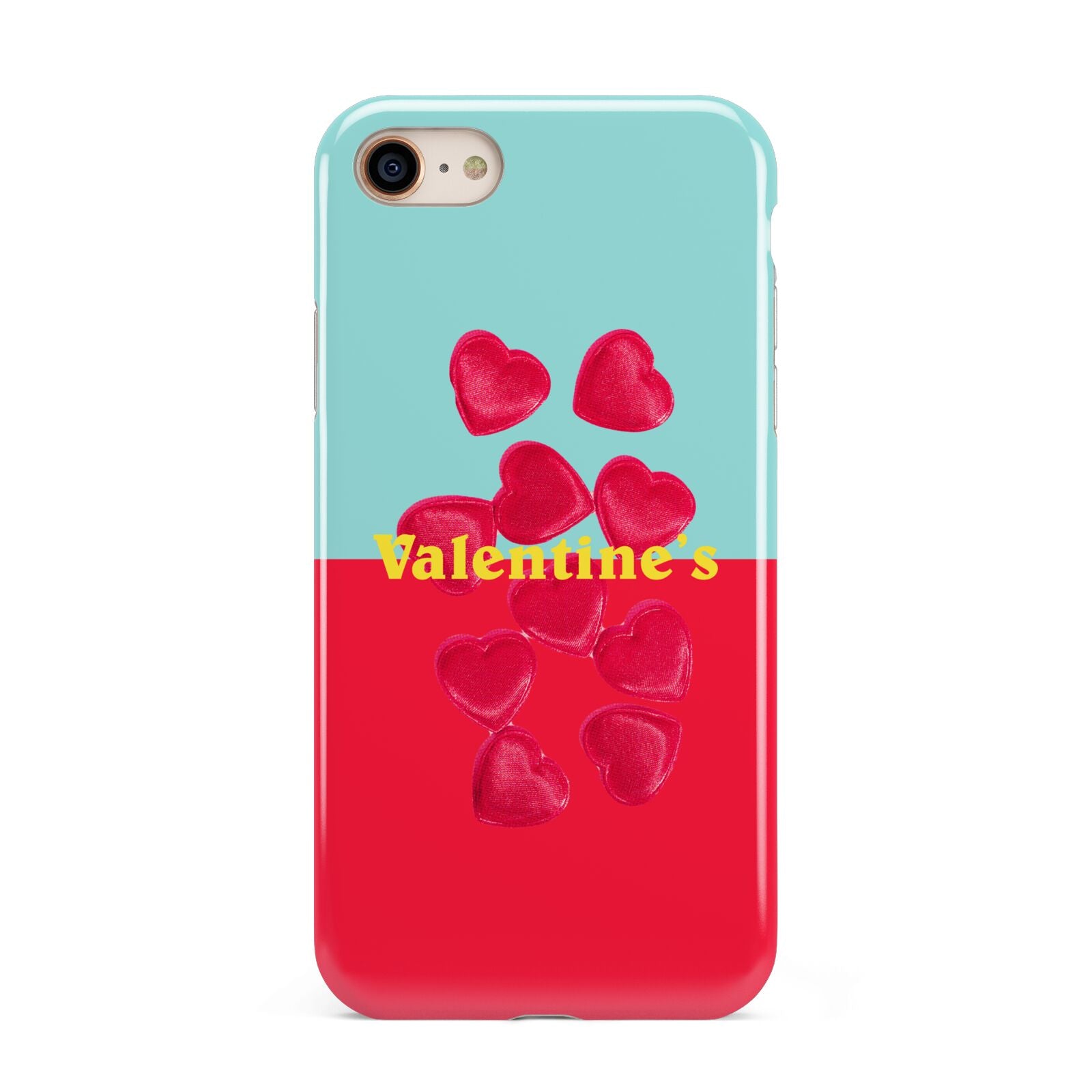 Valentines Sweets iPhone 8 3D Tough Case on Gold Phone