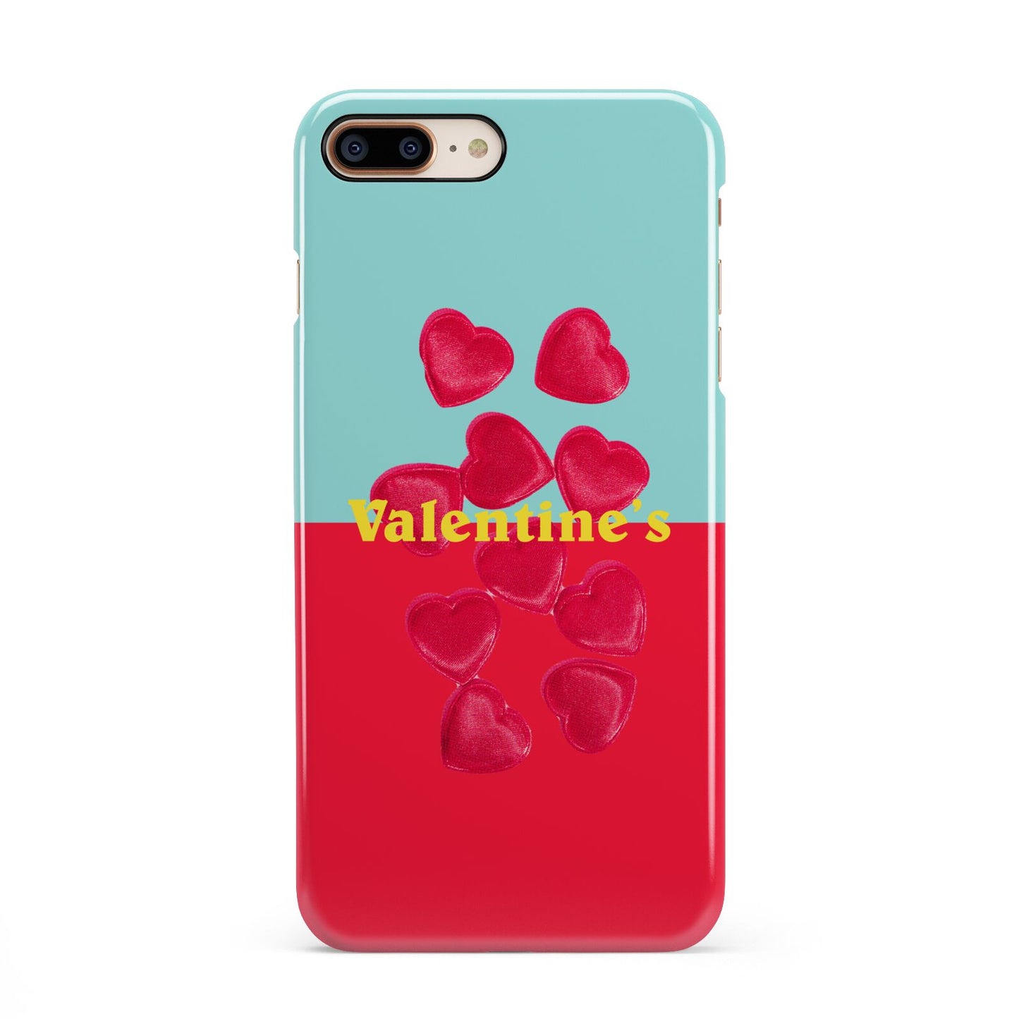 Valentines Sweets iPhone 8 Plus 3D Snap Case on Gold Phone
