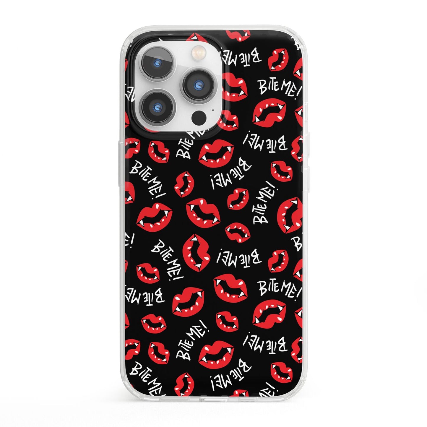 Vampire Bite Me iPhone 13 Pro Clear Bumper Case