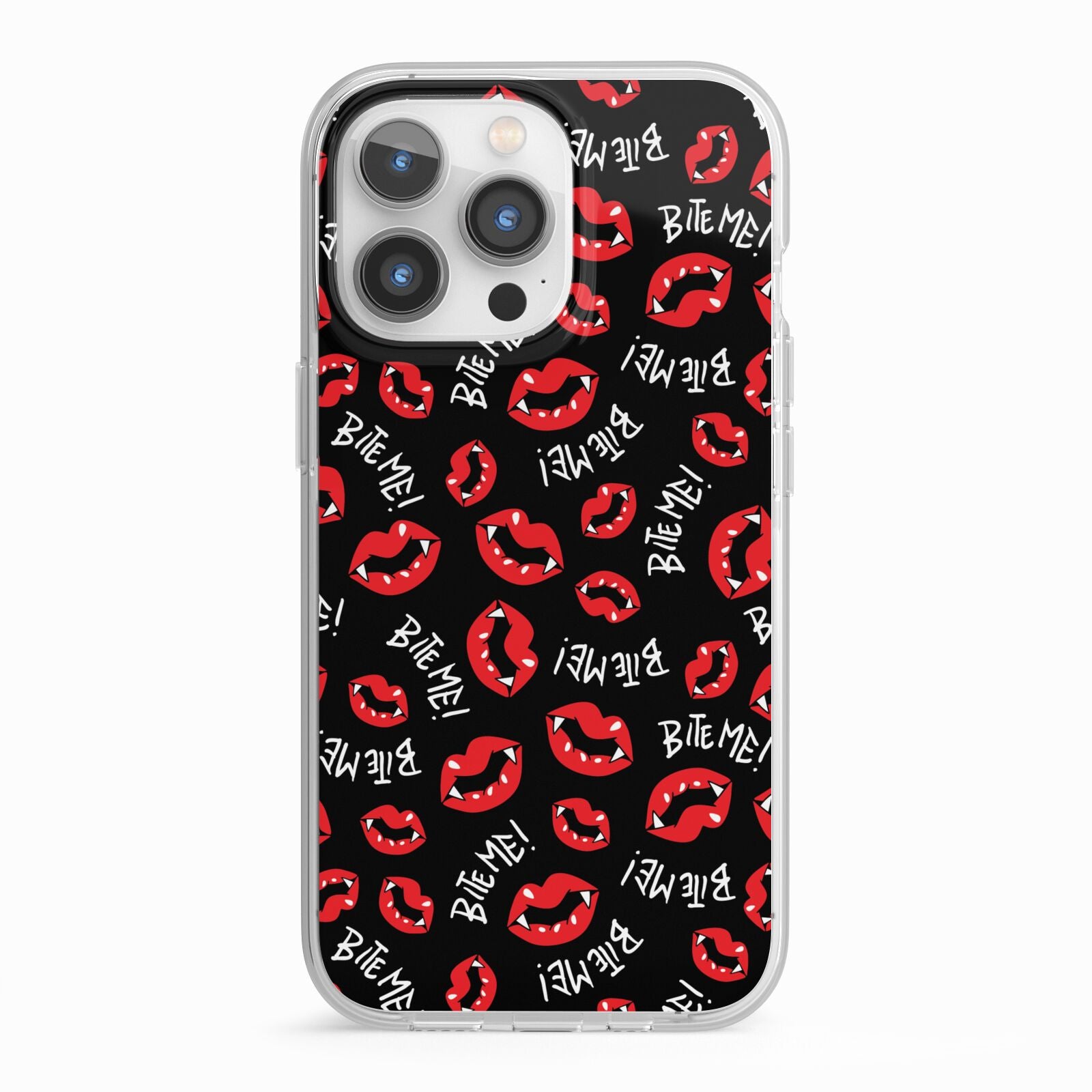 Vampire Bite Me iPhone 13 Pro TPU Impact Case with White Edges