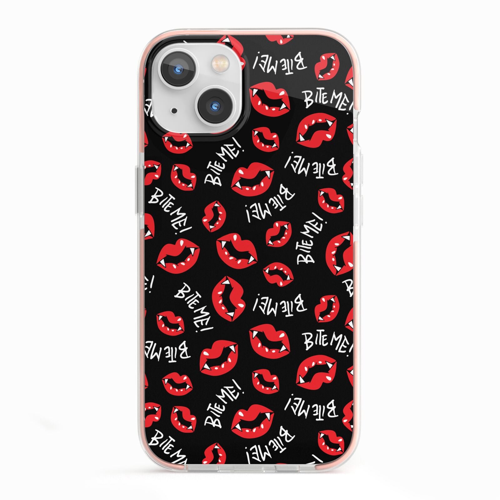 Vampire Bite Me iPhone 13 TPU Impact Case with Pink Edges