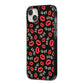 Vampire Bite Me iPhone 14 Plus Black Impact Case Side Angle on Silver phone