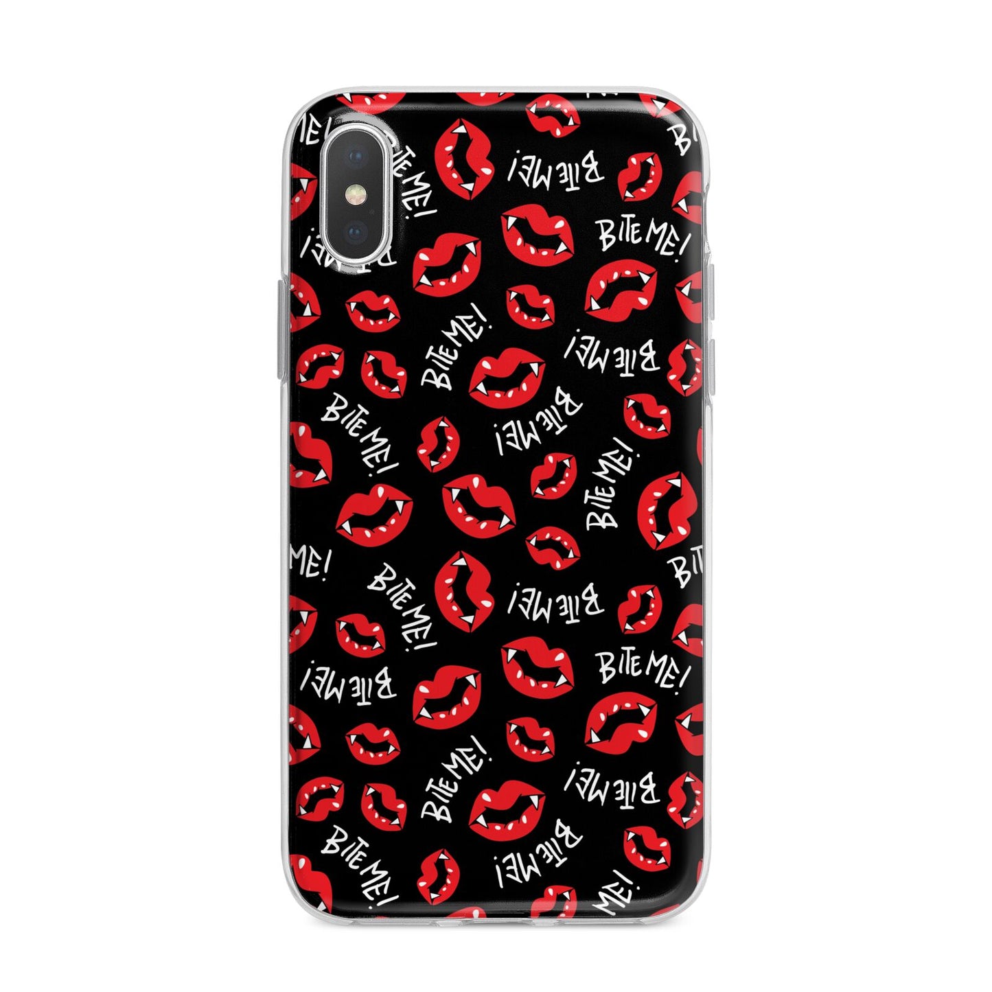 Vampire Bite Me iPhone X Bumper Case on Silver iPhone Alternative Image 1