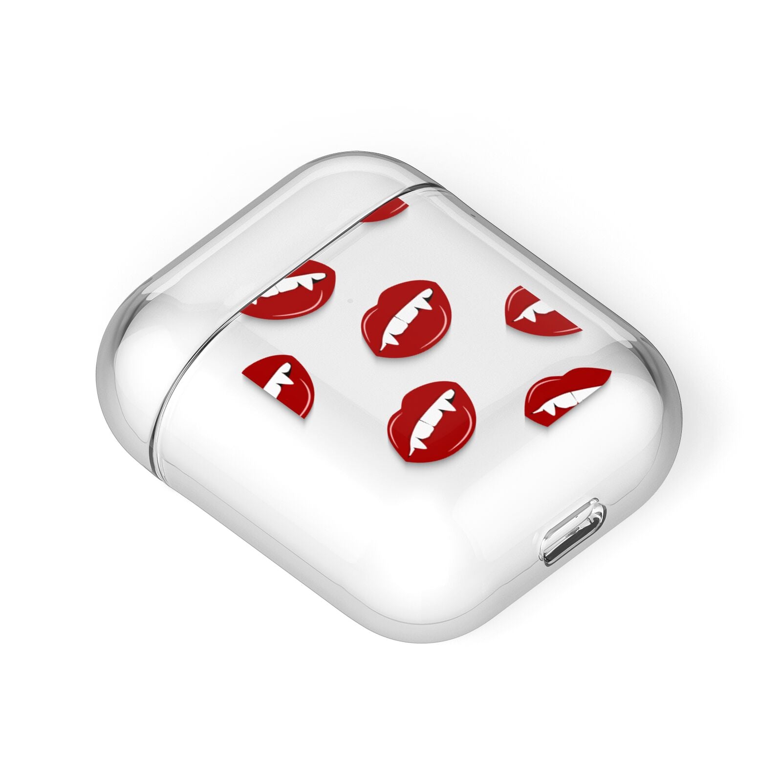 Vampire Fangs with Transparent Background AirPods Case Laid Flat
