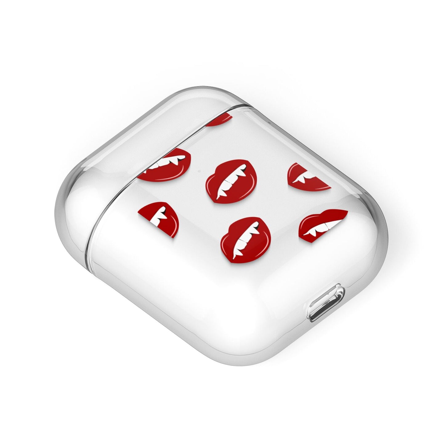 Vampire Fangs with Transparent Background AirPods Case Laid Flat