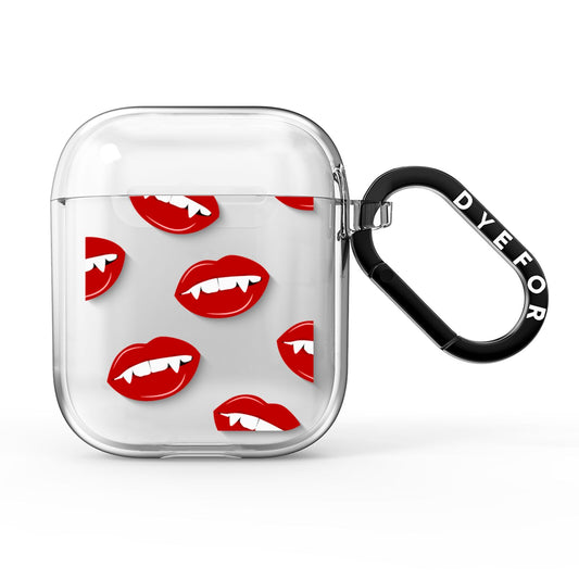 Vampire Fangs with Transparent Background AirPods Clear Case