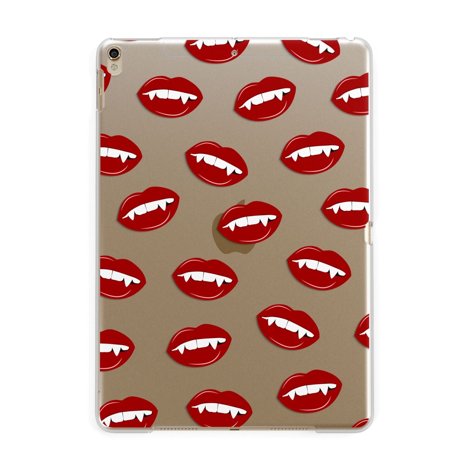 Vampire Fangs with Transparent Background Apple iPad Gold Case