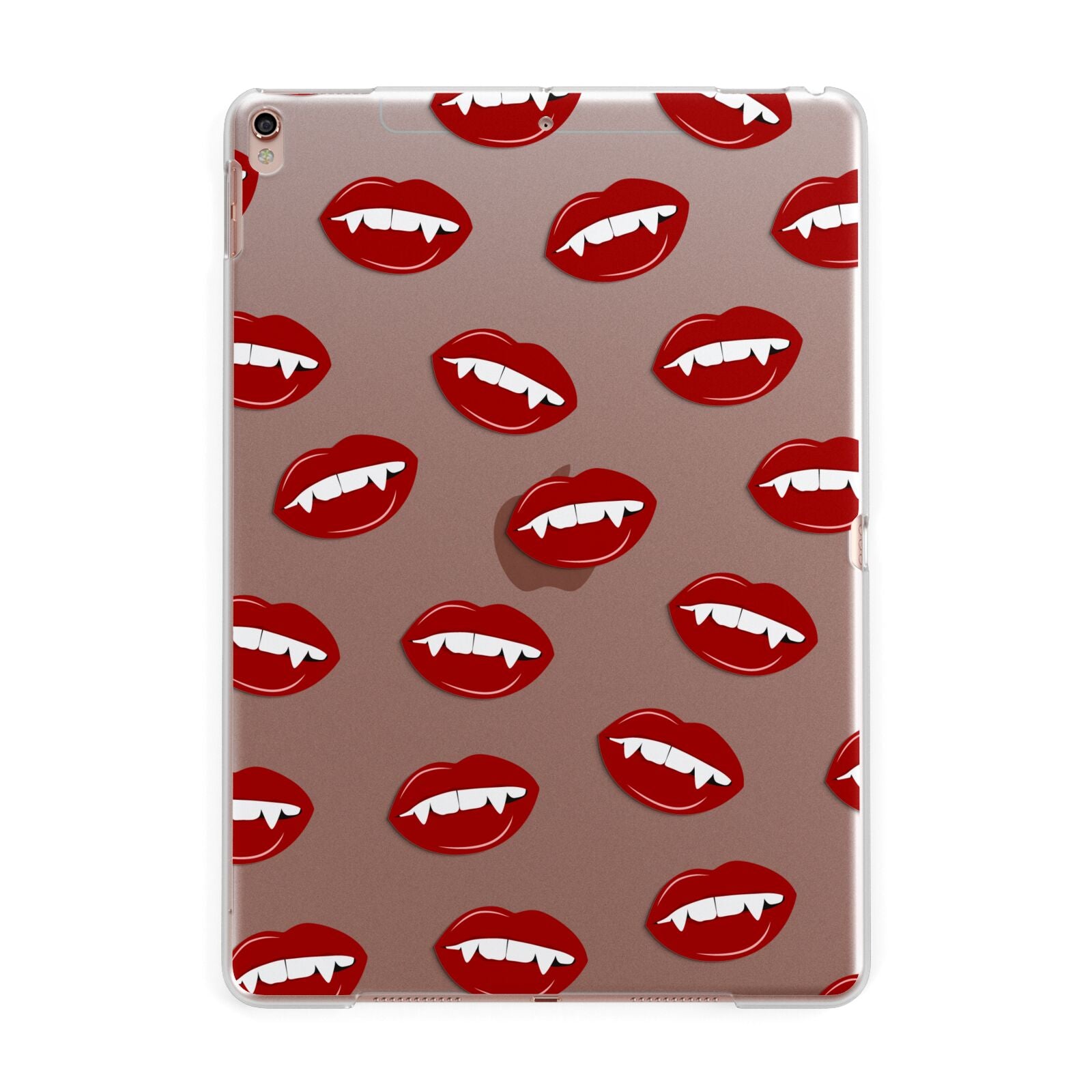 Vampire Fangs with Transparent Background Apple iPad Rose Gold Case