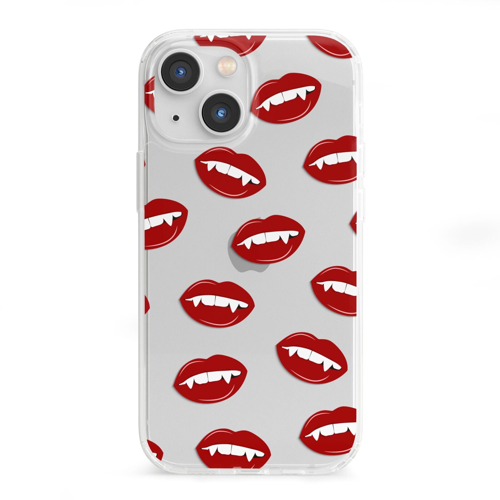 Vampire Fangs with Transparent Background iPhone 13 Mini Clear Bumper Case