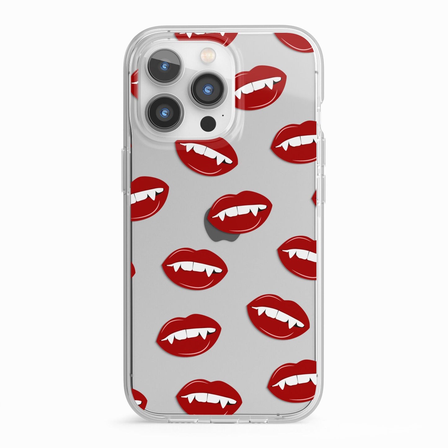 Vampire Fangs with Transparent Background iPhone 13 Pro TPU Impact Case with White Edges