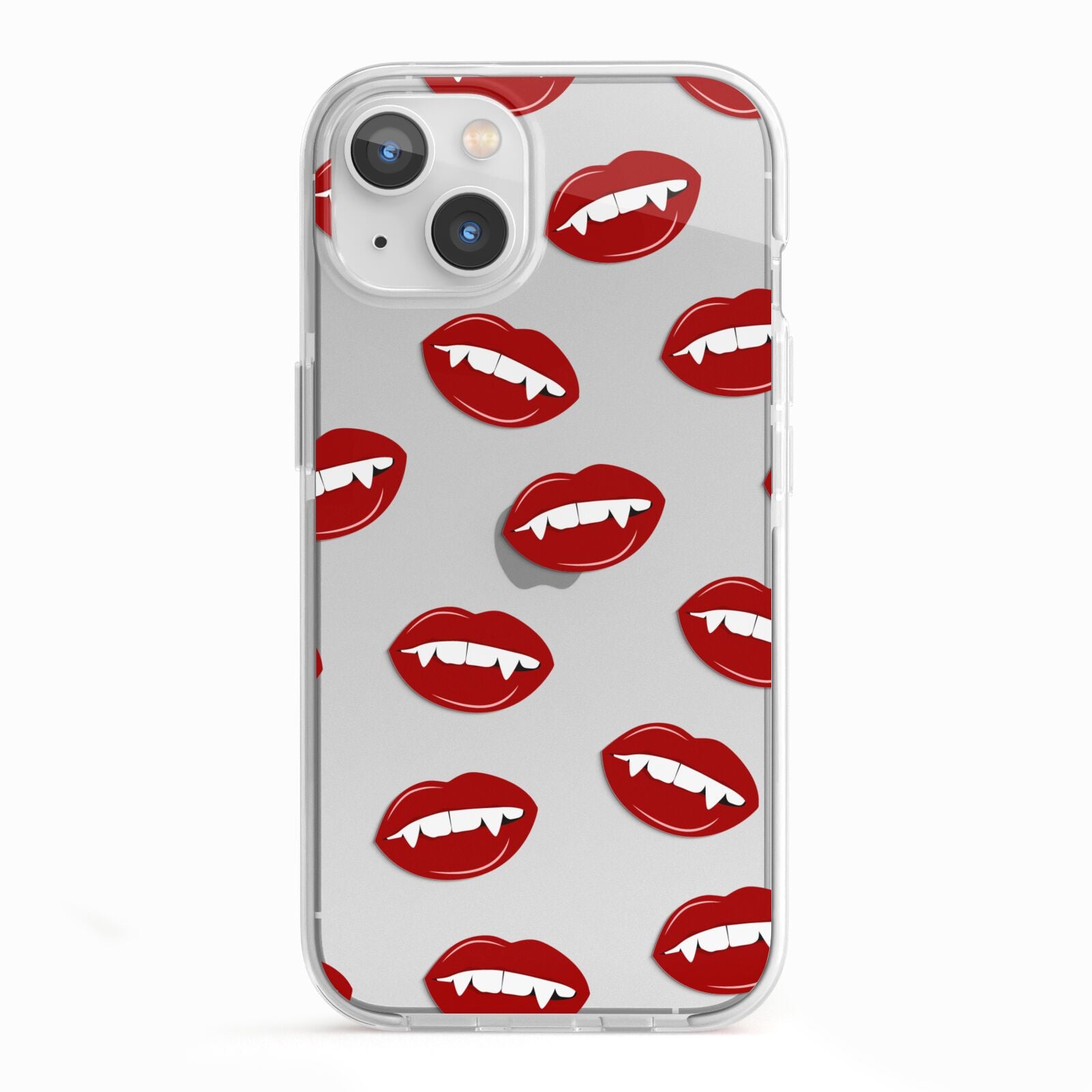 Vampire Fangs with Transparent Background iPhone 13 TPU Impact Case with White Edges