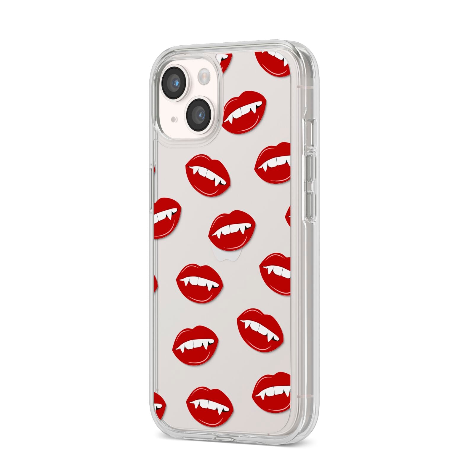Vampire Fangs with Transparent Background iPhone 14 Clear Tough Case Starlight Angled Image