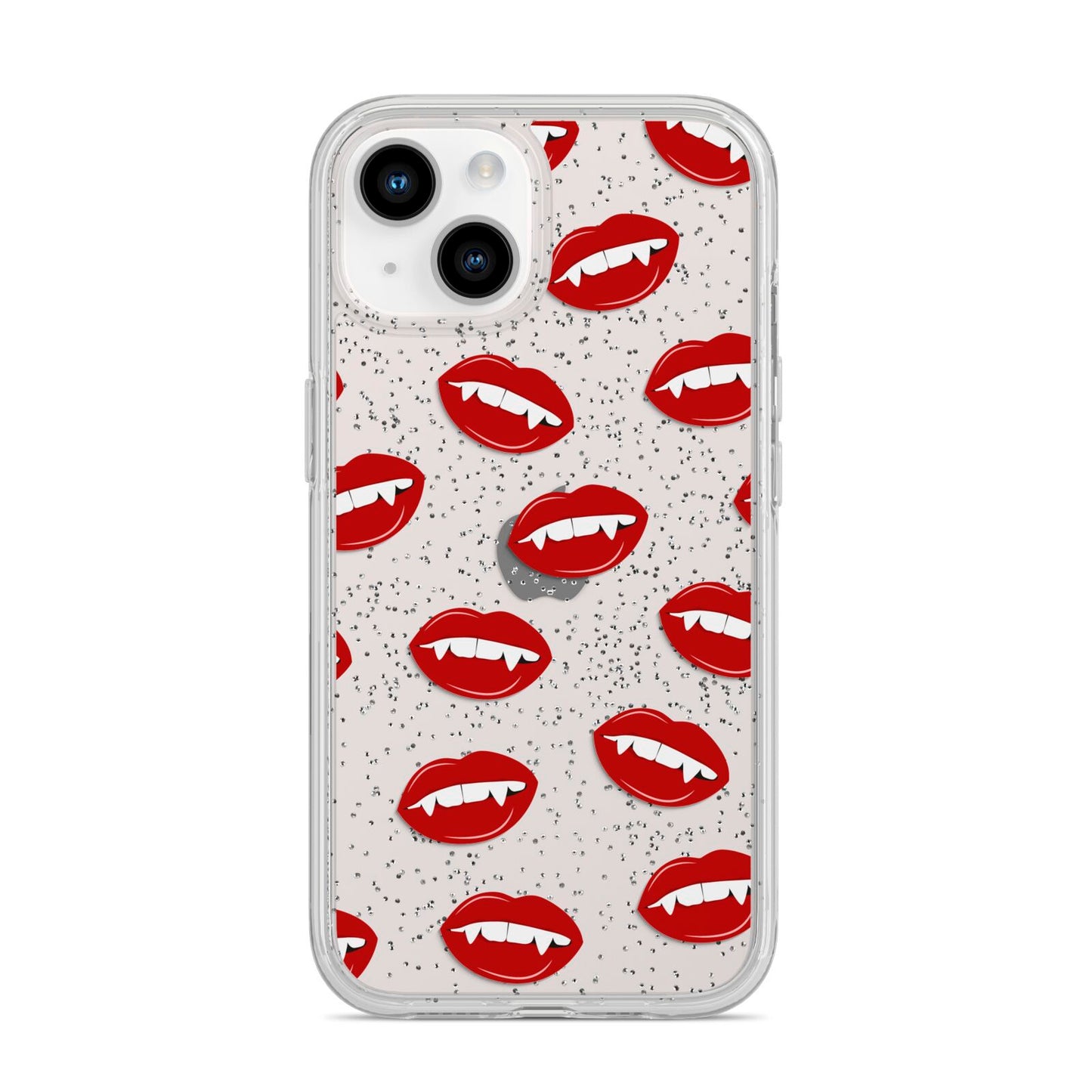 Vampire Fangs with Transparent Background iPhone 14 Glitter Tough Case Starlight