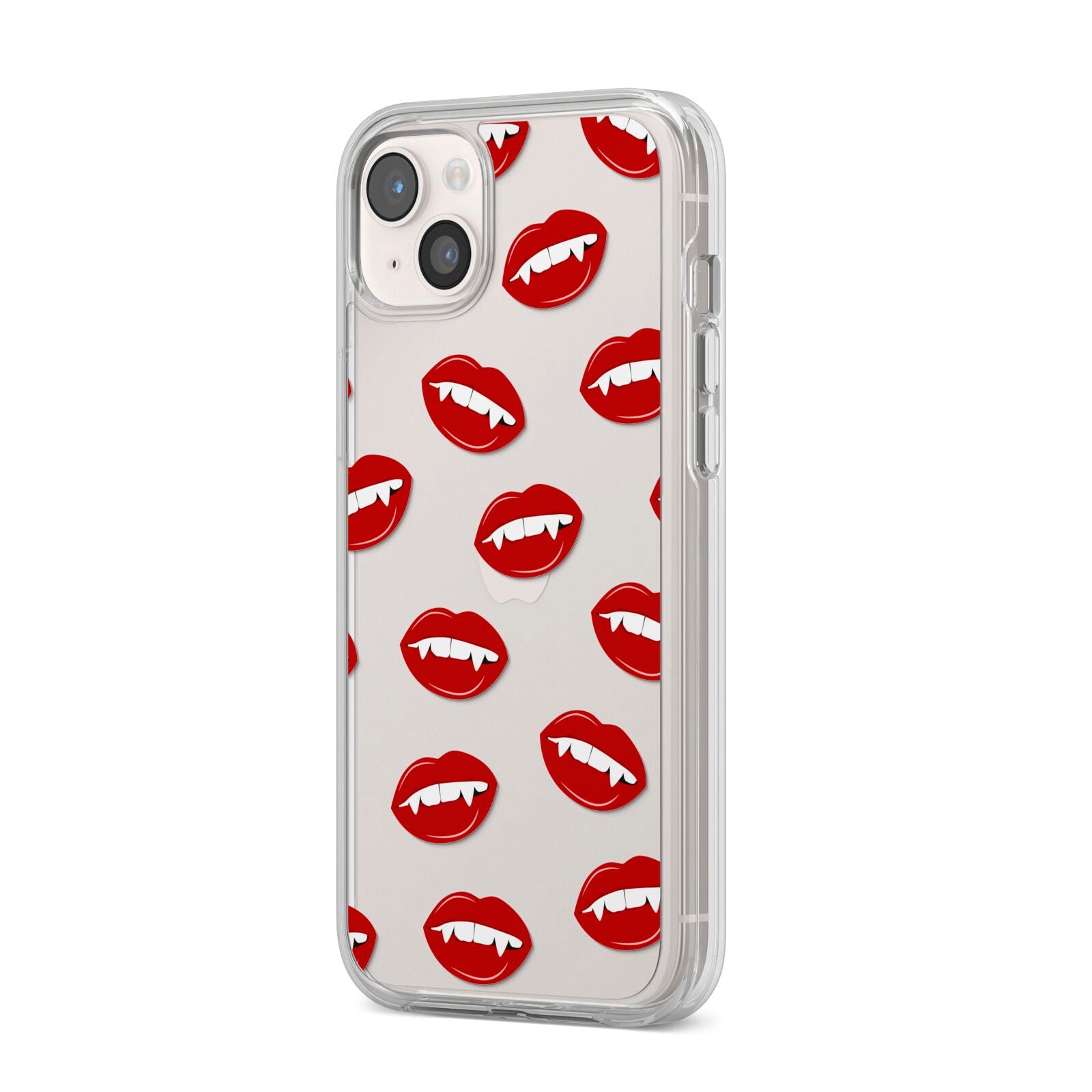 Vampire Fangs with Transparent Background iPhone 14 Plus Clear Tough Case Starlight Angled Image
