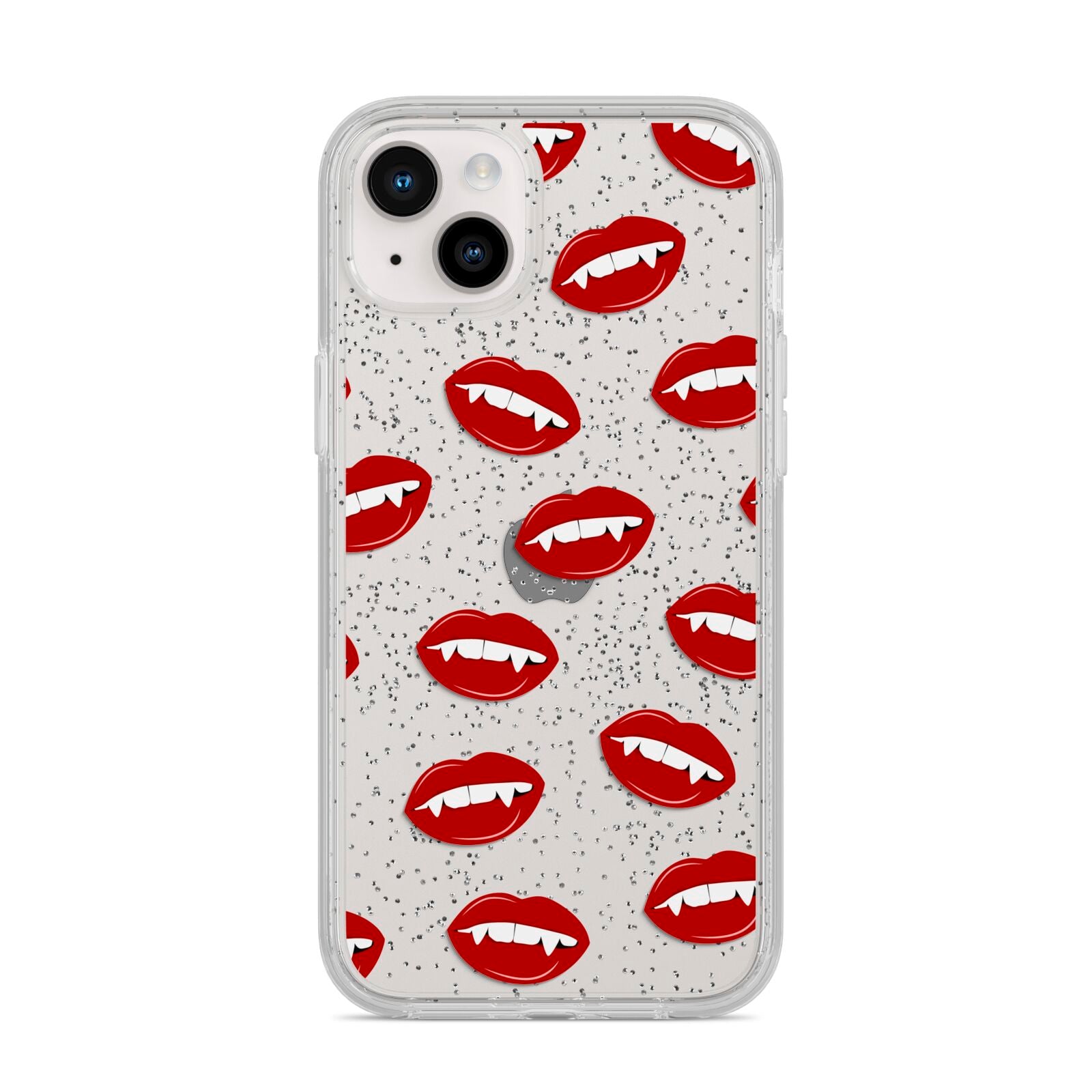 Vampire Fangs with Transparent Background iPhone 14 Plus Glitter Tough Case Starlight
