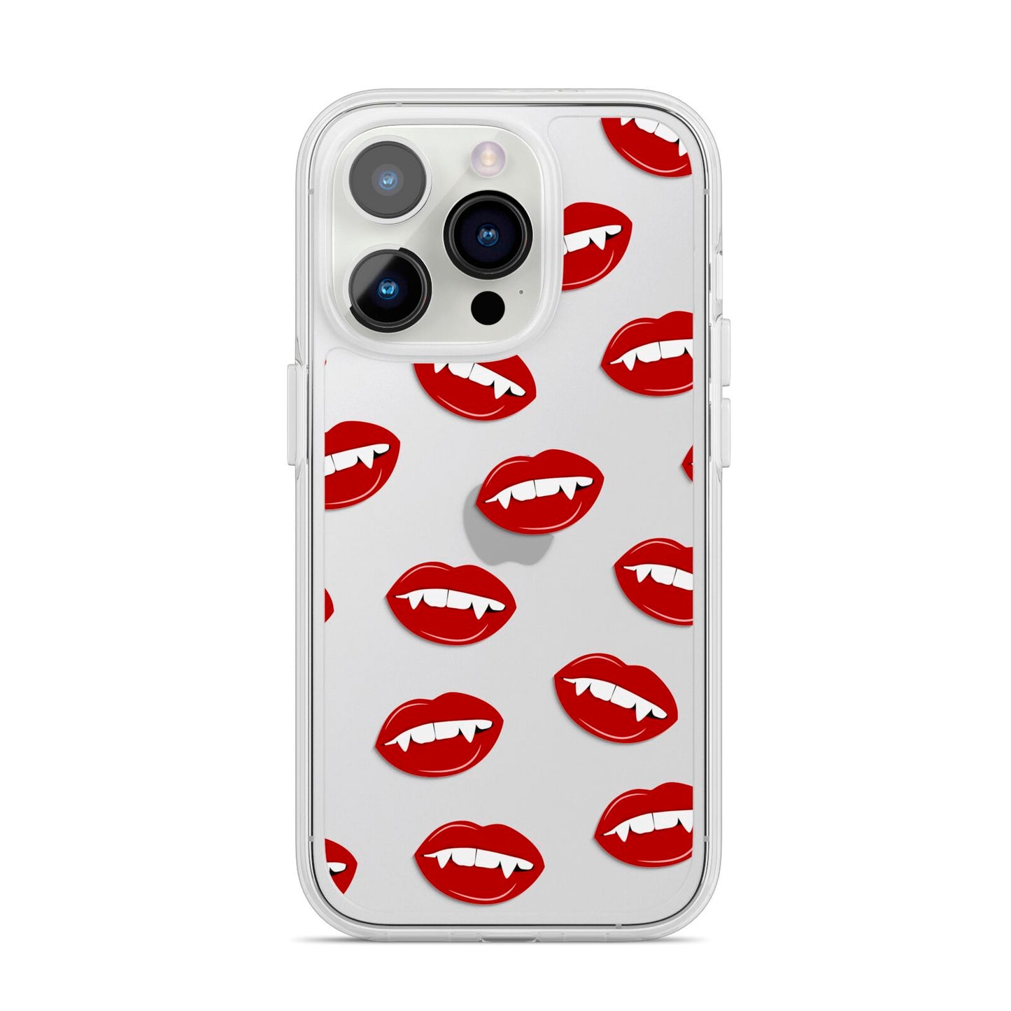 Vampire Fangs with Transparent Background iPhone 14 Pro Clear Tough Case Silver