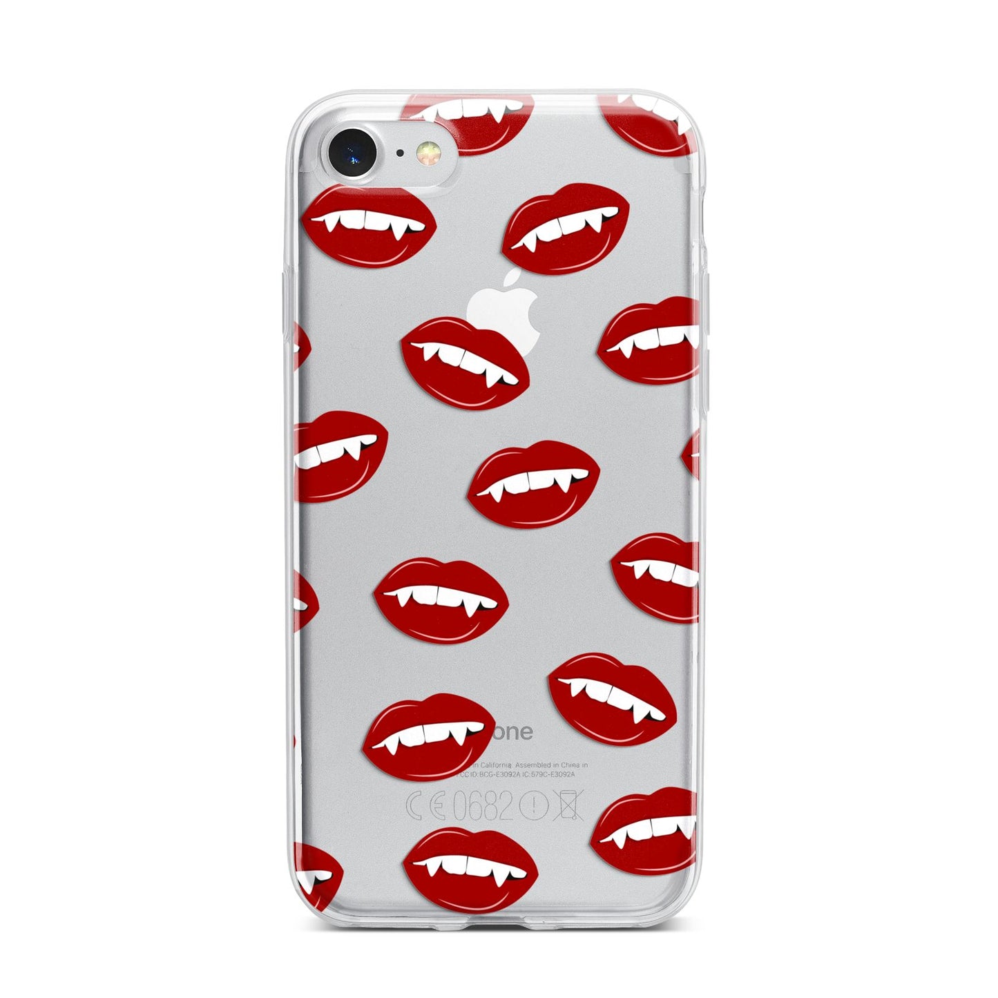 Vampire Fangs with Transparent Background iPhone 7 Bumper Case on Silver iPhone