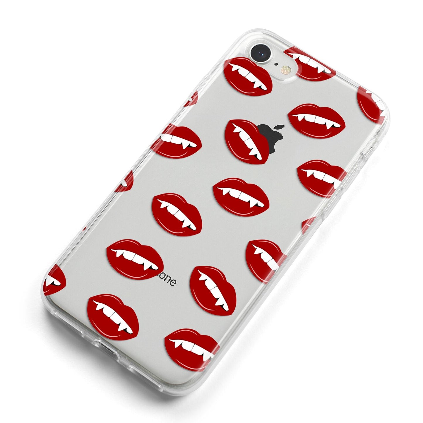 Vampire Fangs with Transparent Background iPhone 8 Bumper Case on Silver iPhone Alternative Image