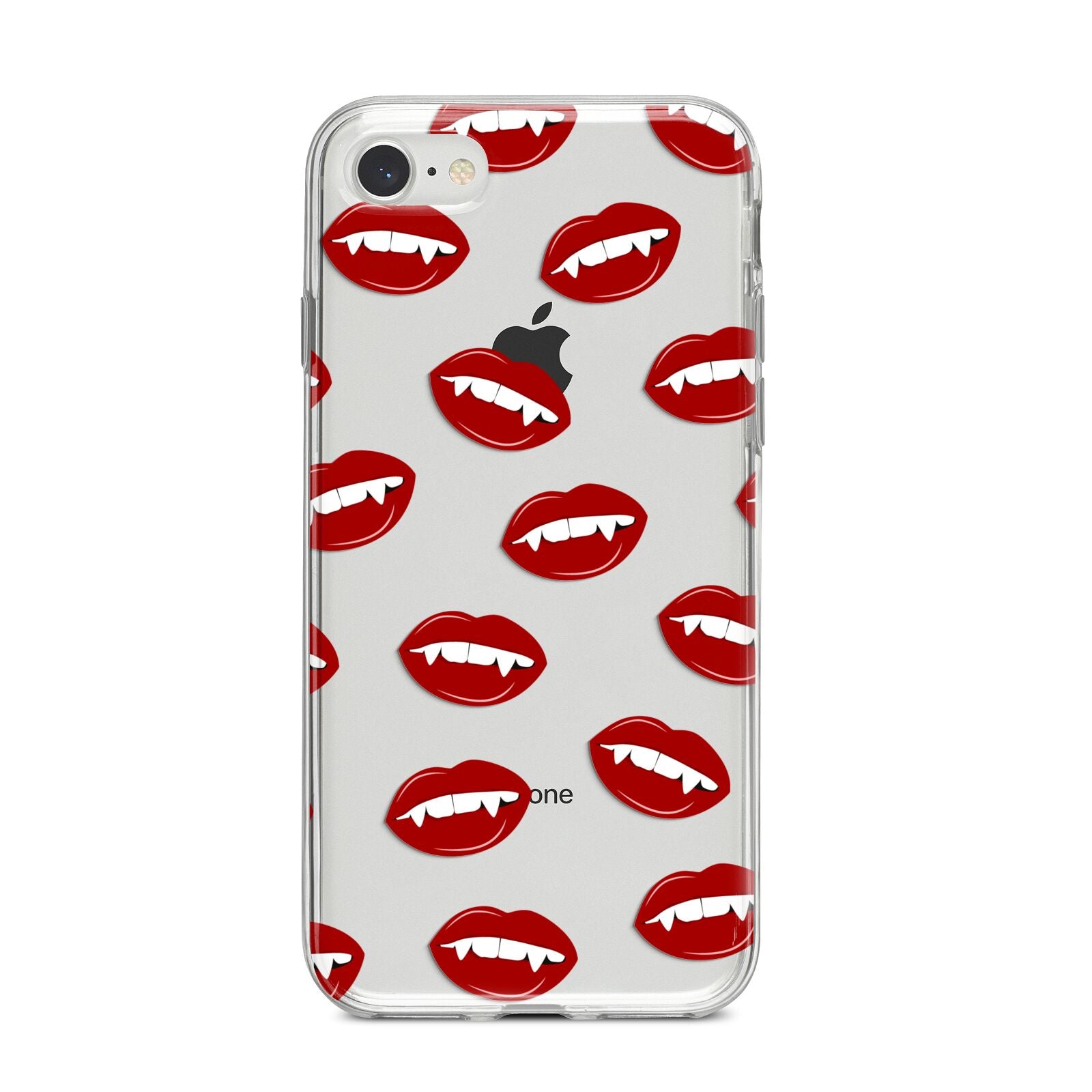 Vampire Fangs with Transparent Background iPhone 8 Bumper Case on Silver iPhone