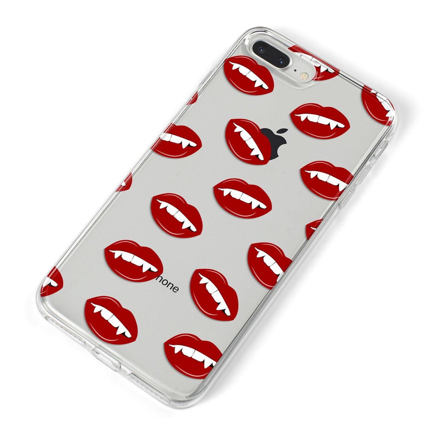 Vampire Fangs with Transparent Background iPhone 8 Plus Bumper Case on Silver iPhone Alternative Image