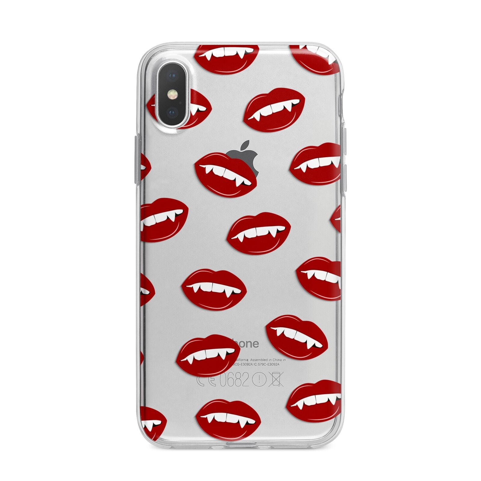 Vampire Fangs with Transparent Background iPhone X Bumper Case on Silver iPhone Alternative Image 1
