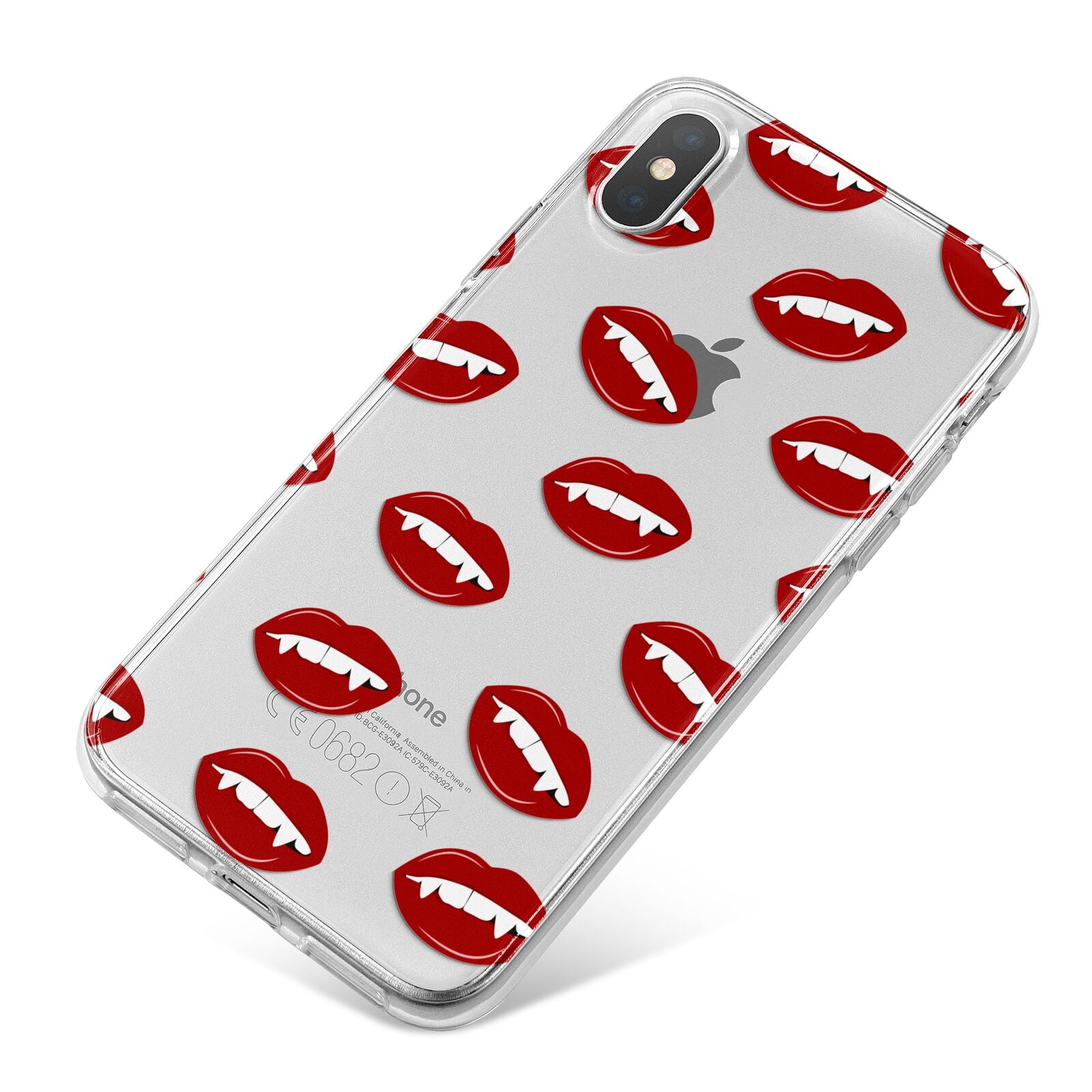 Vampire Fangs with Transparent Background iPhone X Bumper Case on Silver iPhone